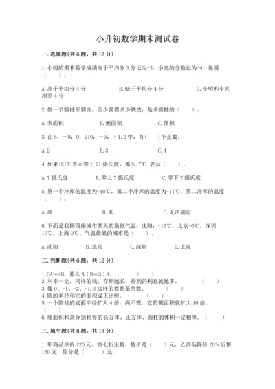 小升初数学期末测试卷附答案（培优a卷）.docx