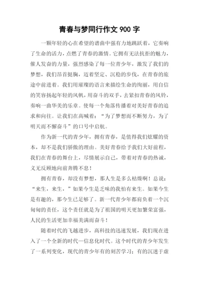 青春与梦同行作文900字.docx