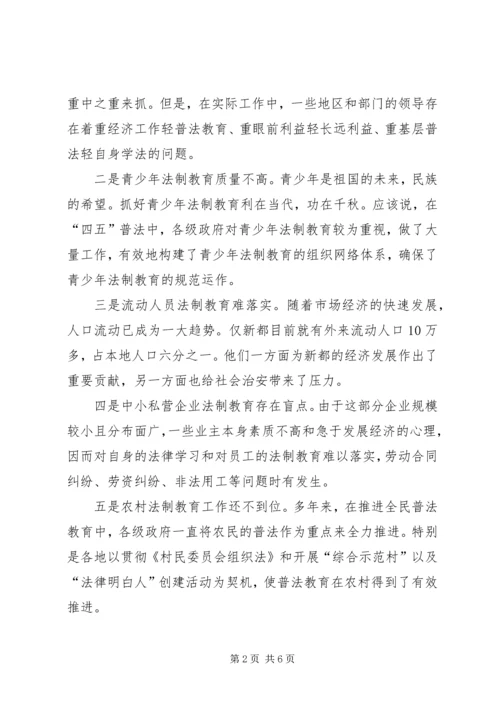 五五普法工作心得体会范文.docx