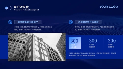 蓝色科技金融行业商务风PPT模板