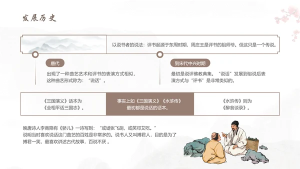 评书非遗文化PPT模板