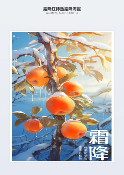 霜降红柿熟霜降海报