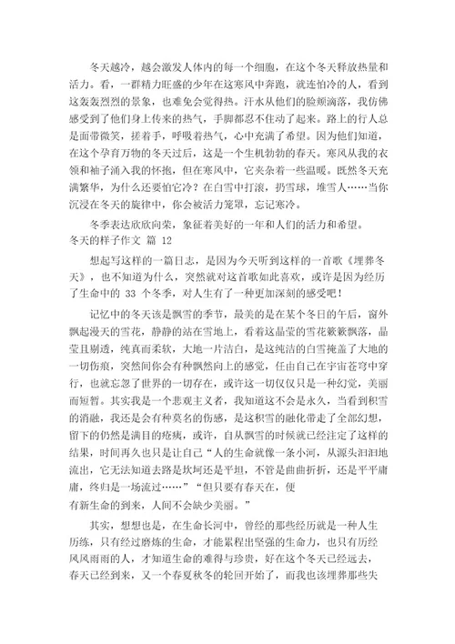 冬天的样子作文
