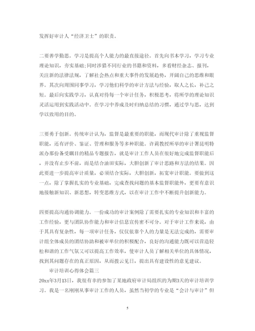 精编审计培训心得体会怎么写_审计培训总结优秀范文.docx