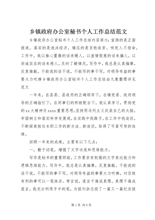 乡镇政府办公室秘书个人工作总结范文.docx