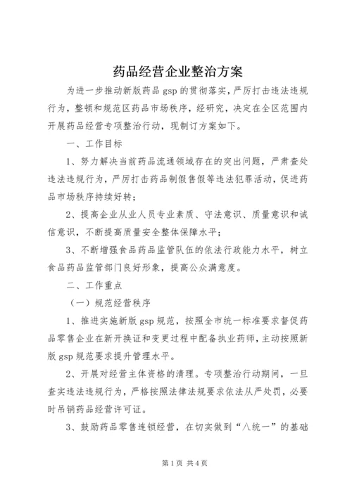 药品经营企业整治方案.docx