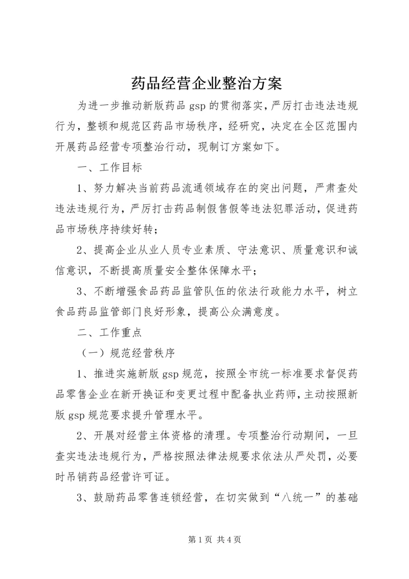 药品经营企业整治方案.docx