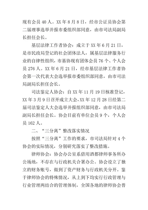 行业协会专项治理工作报告