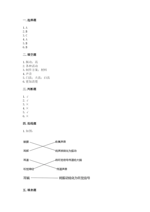 教科版科学四年级上册第二单元《呼吸和消化》测试卷【典优】.docx