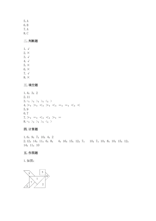 人教版一年级下册数学期中测试卷带答案（巩固）.docx