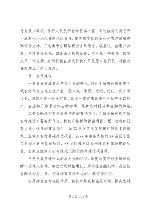 关于农村金融存在问题的思考 (2).docx