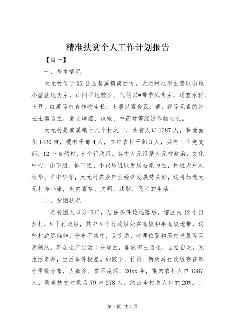 精准扶贫个人工作计划报告.docx