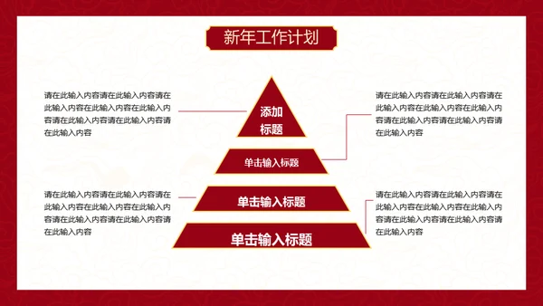 红色中国风虎年新年工作计划通用PPT模板