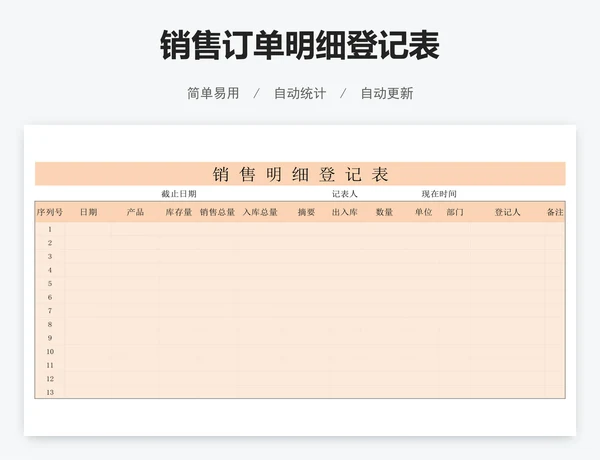 销售订单明细登记表