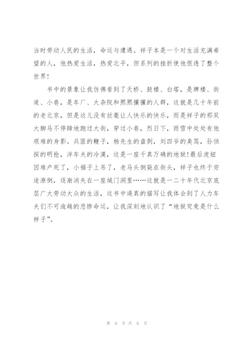 骆驼祥子读书笔记读后感大全.docx