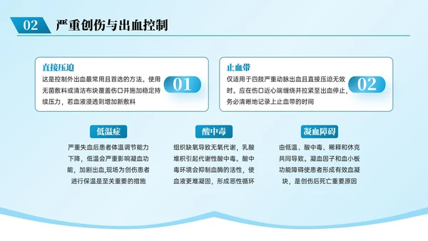 蓝色系简约风急救知识培训PPT模板
