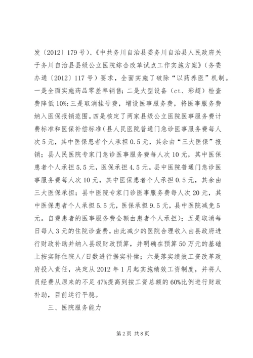 县级公立医院综合改革试点工作开展情况汇报.docx