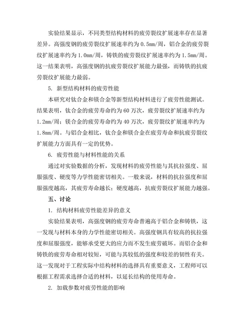 结构材料疲劳性能的实验研究