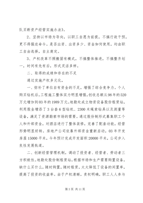 关于产权多元化改革的思考 (4).docx