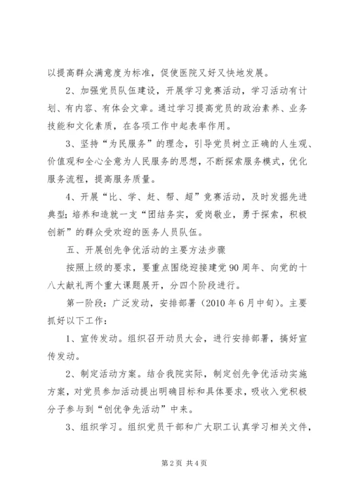 街道卫生院创先争优活动实施方案.docx