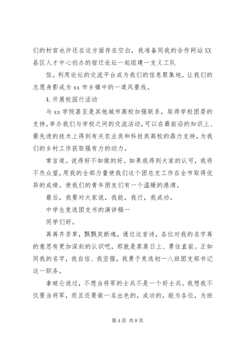 关于高中团支书的竞选稿.docx