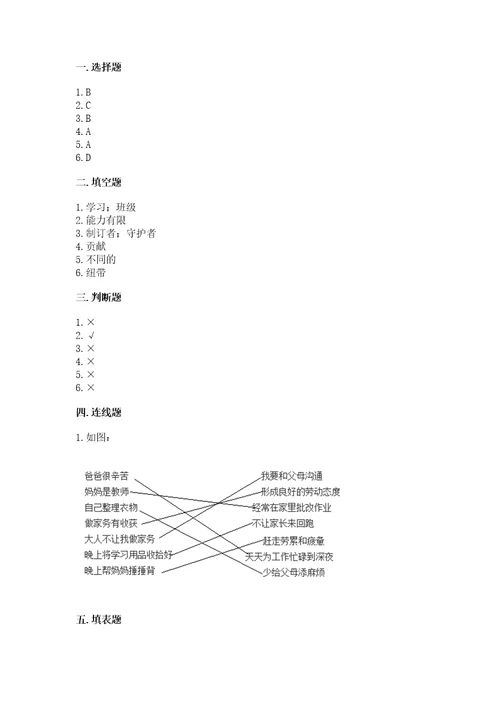 部编版四年级上册道德与法治期中测试卷及完整答案（精选题）