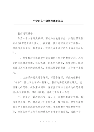 小学语文一级教师述职报告.docx