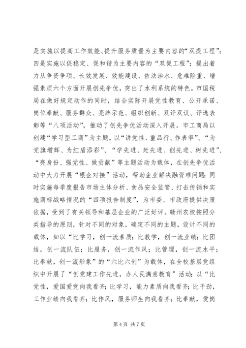 市直机关创先争优活动检查情况汇报.docx