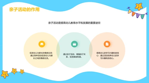 蓝色卡通插画亲子活动共筑成长路PPT模板