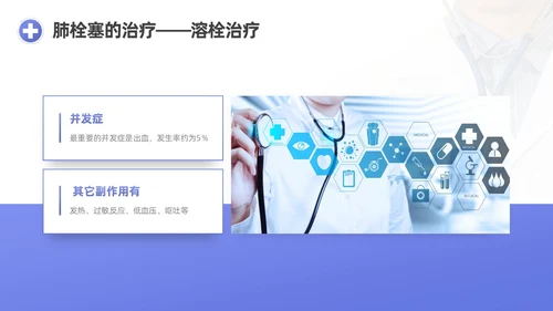 蓝紫渐变商务实拍风肺栓塞护理查房医疗培训PPT模板