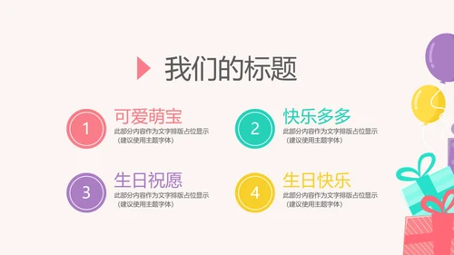 粉色生日快乐电子相册动态PPT模板
