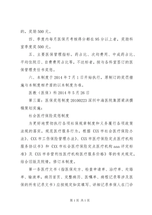 医保奖惩制度5则范文.docx