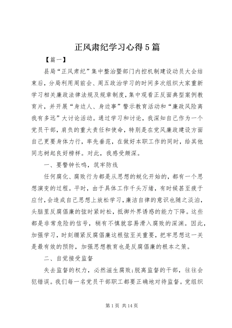 正风肃纪学习心得5篇.docx