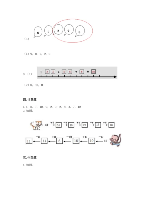 小学数学试卷一年级上册数学期末测试卷加答案下载.docx