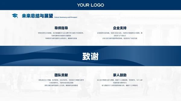 蓝色课题研究毕业答辩通用PPT模板