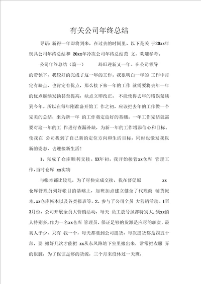 有关公司终总结