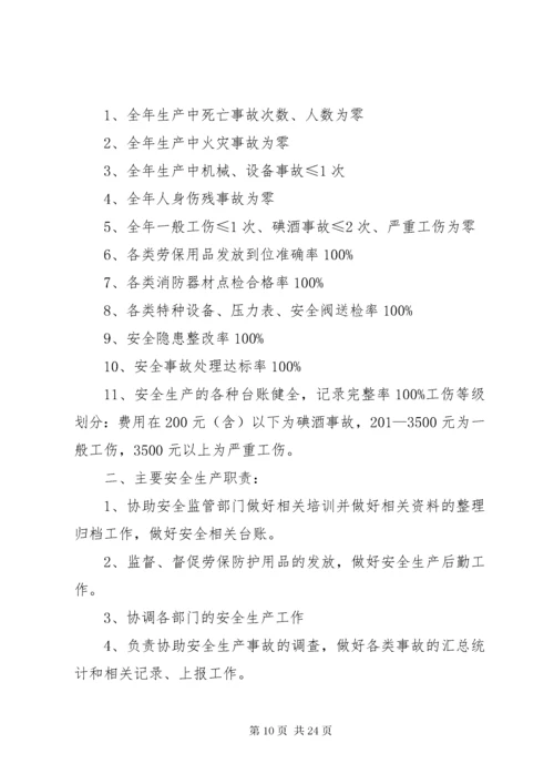 安全生产责任书(公司安全生产负责人与部门).docx