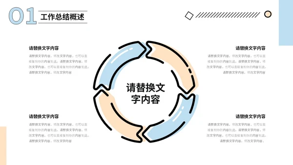 蓝粉色简约插画MBE线框风工作总结汇报PPT