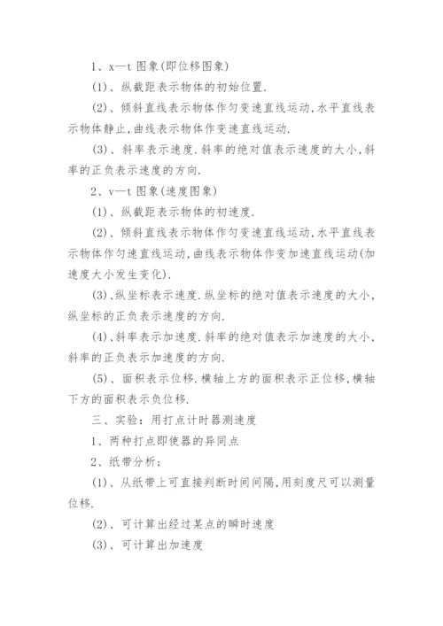 高一物理必修一知识点总结.docx