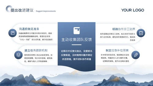 蓝色商务踔厉奋发勇毅前行汇报总结通用PPT模板