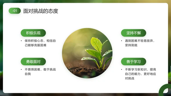 发芽生长，努力成长主题班会PPT模板