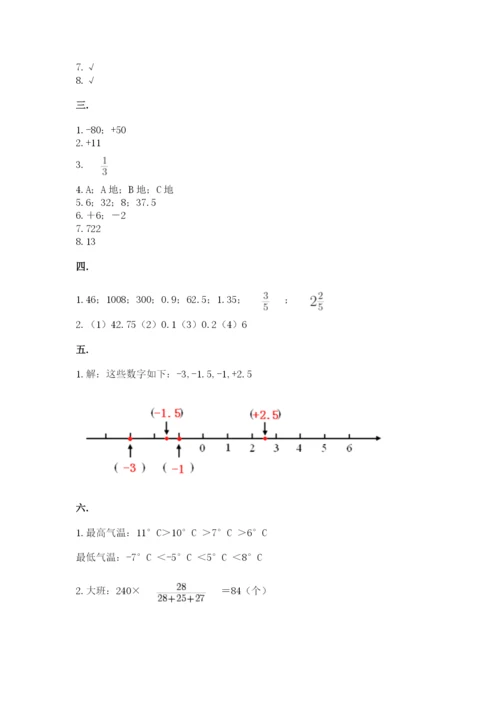 青岛版数学小升初模拟试卷及参考答案（模拟题）.docx