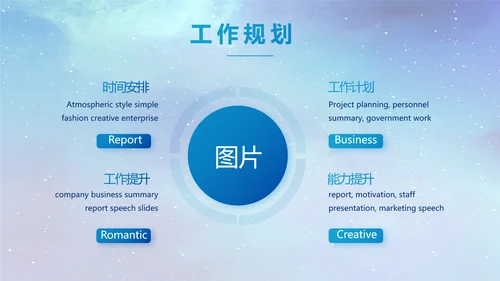 蓝色唯美星空公司企业宣传简介动态PPT
