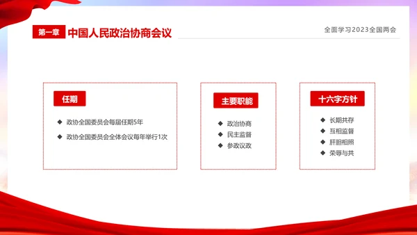 红色简约大气党课全面学习我国两会课件PPT