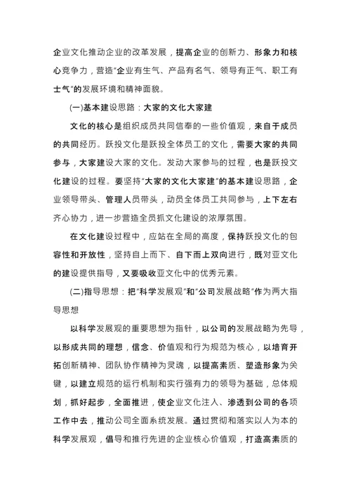 企业文化建设落地实施方案