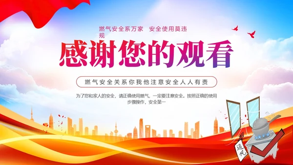 红色展板简约风燃气安全培训PPT课件