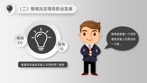 简约微粒体灰色情商与领导力培训情商管理工作总结汇报PPT