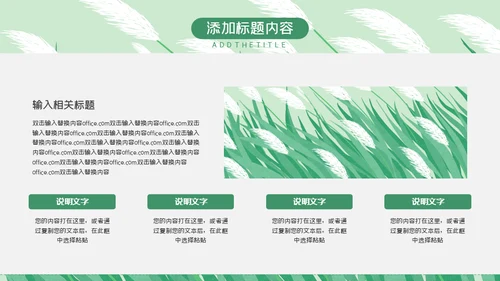 绿色芦苇岗位竞聘通用PPT模板