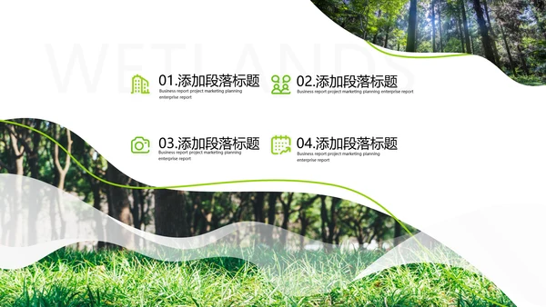 绿色环保森林湿地环境保护生态森林业PPT