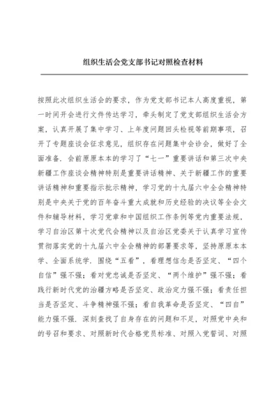 组织生活会党支部书记对照检查材料.docx